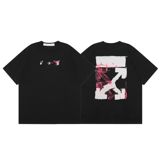 Off White Arrow Denim Logo Cotton T-shirt